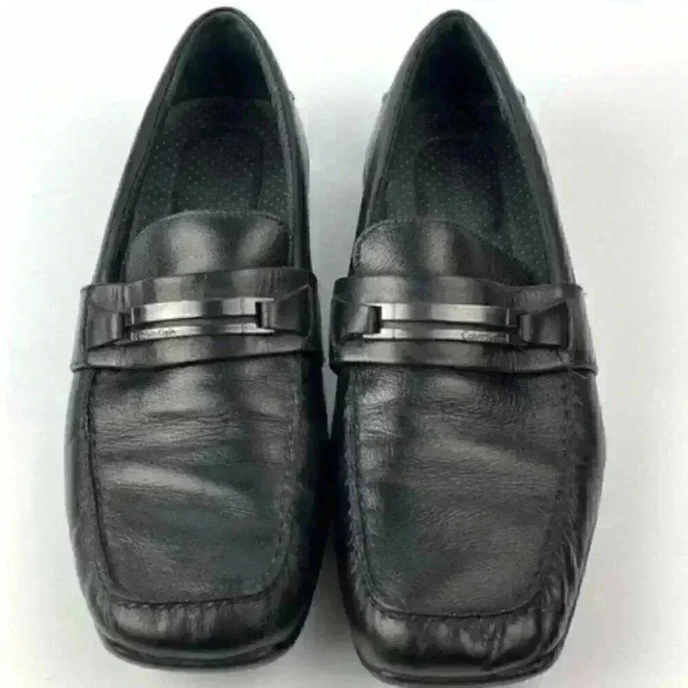 Calvin Klein loafers Benson size 10 black leather - Picture 2 of 8